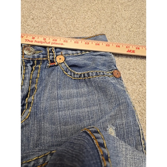 True Religion World Tour Joey  Super T Jeans‎ Womens 30x31 Thick Stitching Y2K - Picture 7 of 9